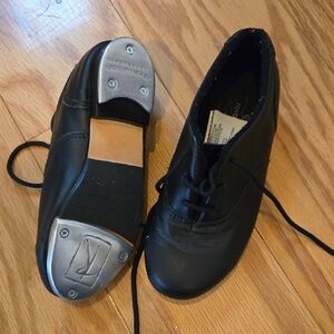 Premium Full Sole Leather Black Tap Dance Shoes Kids